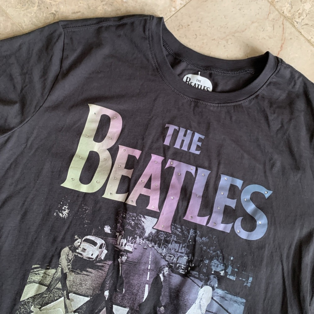 The Beatles Abbey Road Rhinestone T-Shirt Medium